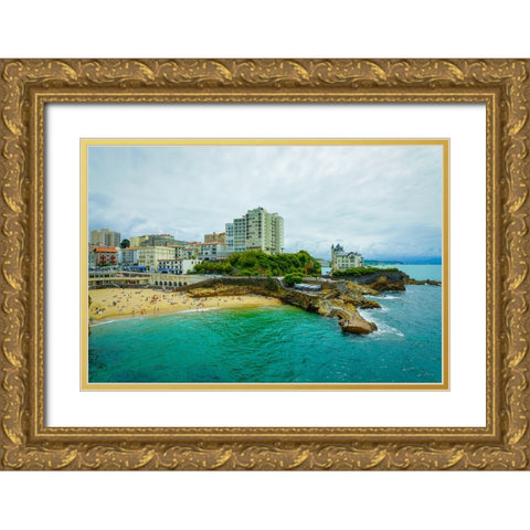 Biarritz Gold Ornate Wood Framed Art Print with Double Matting by Heine, Ben