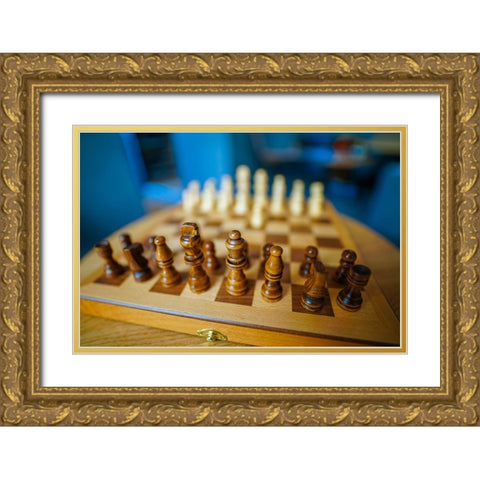 Chess Gold Ornate Wood Framed Art Print with Double Matting by Heine, Ben