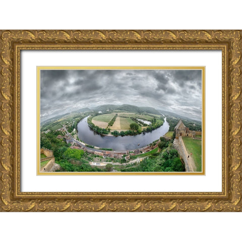 Dordogne River Gold Ornate Wood Framed Art Print with Double Matting by Heine, Ben