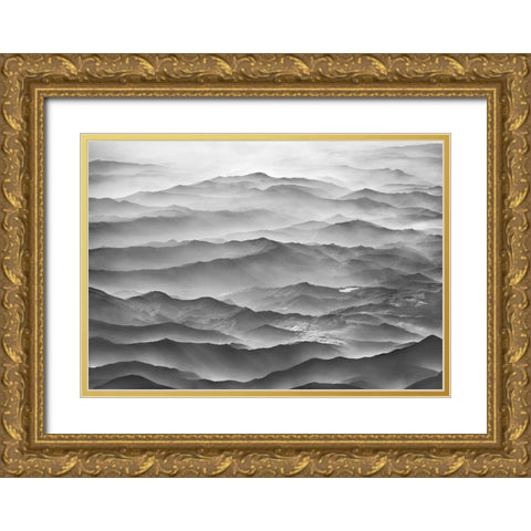 Ocean Mountains Gold Ornate Wood Framed Art Print with Double Matting by Heine, Ben