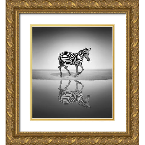 Sea of Freedom Gold Ornate Wood Framed Art Print with Double Matting by Heine, Ben