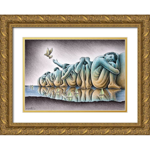 Los Gigantes Gold Ornate Wood Framed Art Print with Double Matting by Heine, Ben