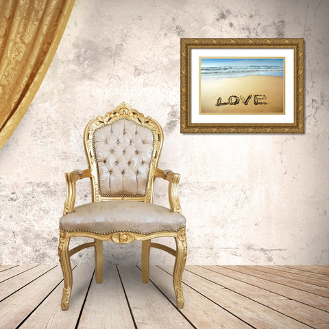 Love Gold Ornate Wood Framed Art Print with Double Matting by Heine, Ben