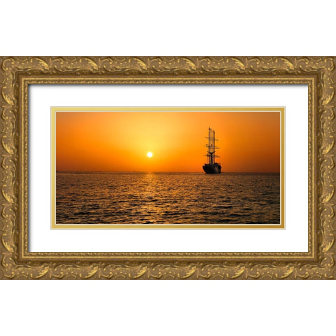 Magic Evening Gold Ornate Wood Framed Art Print with Double Matting by Heine, Ben