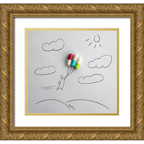 Medicines that save life Gold Ornate Wood Framed Art Print with Double Matting by Heine, Ben