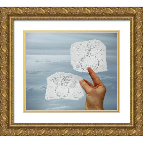 Pencil Vs Camera 23 Gold Ornate Wood Framed Art Print with Double Matting by Heine, Ben