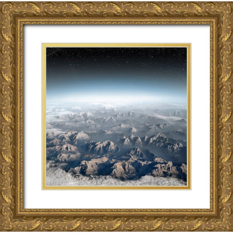 Planet Earth Gold Ornate Wood Framed Art Print with Double Matting by Heine, Ben