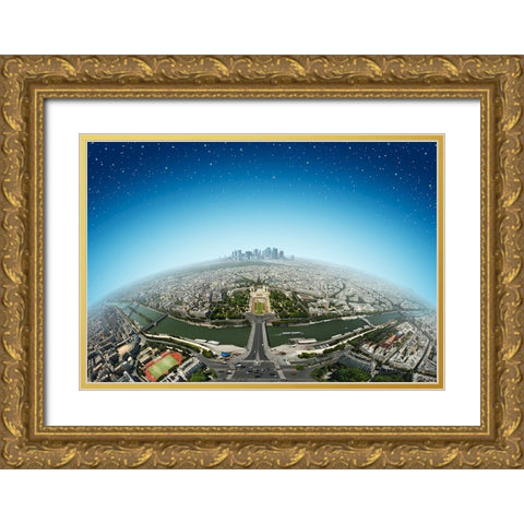 Planet Paris Gold Ornate Wood Framed Art Print with Double Matting by Heine, Ben