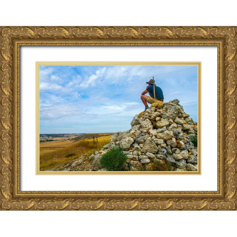 Santiago de Compostela pilgrimage - 83 Gold Ornate Wood Framed Art Print with Double Matting by Heine, Ben