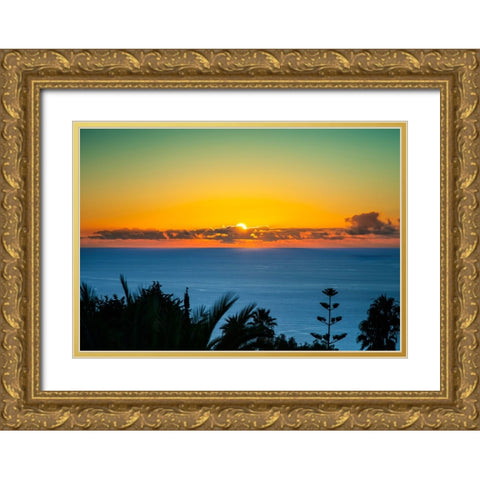 Sunset Tenerife Gold Ornate Wood Framed Art Print with Double Matting by Heine, Ben