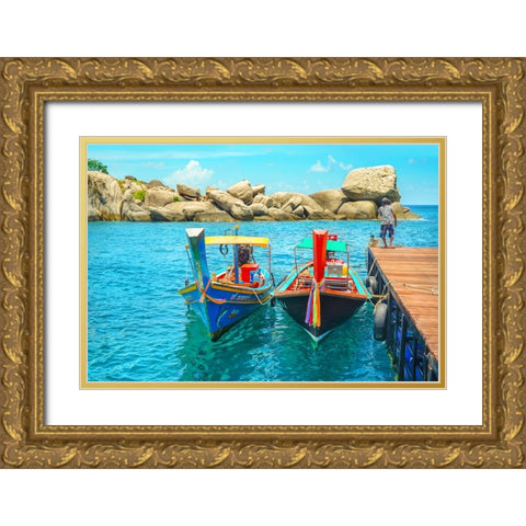 Thailand - 409 Gold Ornate Wood Framed Art Print with Double Matting by Heine, Ben