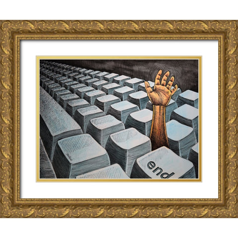 The End Gold Ornate Wood Framed Art Print with Double Matting by Heine, Ben