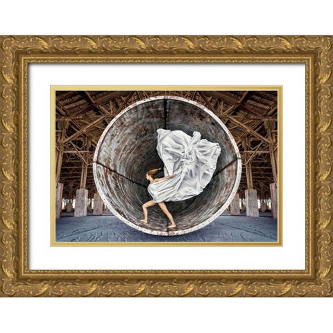 Time Traveller Gold Ornate Wood Framed Art Print with Double Matting by Heine, Ben