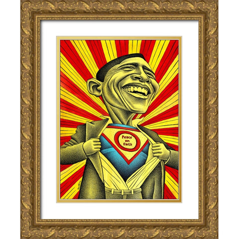Will Obama Change The World Gold Ornate Wood Framed Art Print with Double Matting by Heine, Ben