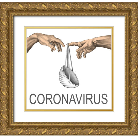 Coronavirus Gold Ornate Wood Framed Art Print with Double Matting by Heine, Ben