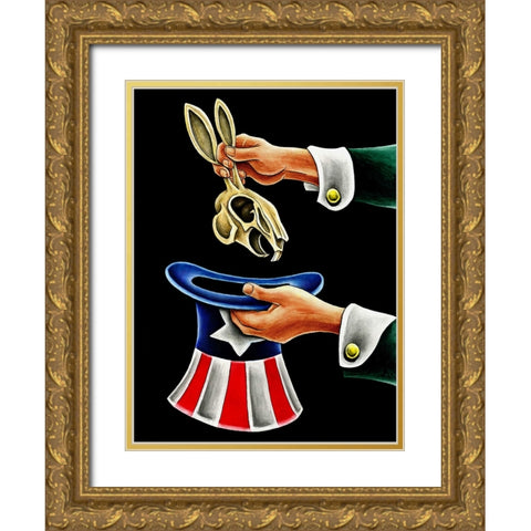 Dead Rabbit Magic Gold Ornate Wood Framed Art Print with Double Matting by Heine, Ben
