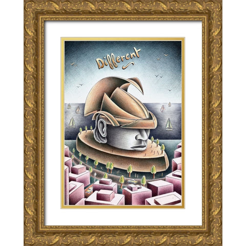 Different Gold Ornate Wood Framed Art Print with Double Matting by Heine, Ben