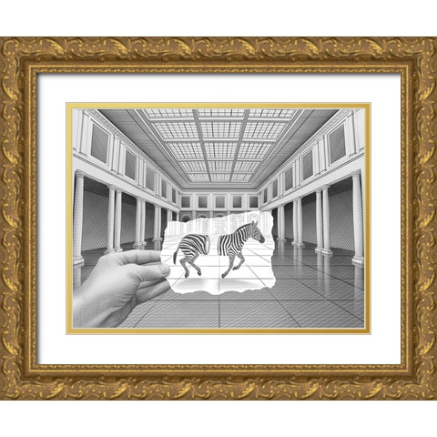 Drawing in a Drawing Gold Ornate Wood Framed Art Print with Double Matting by Heine, Ben