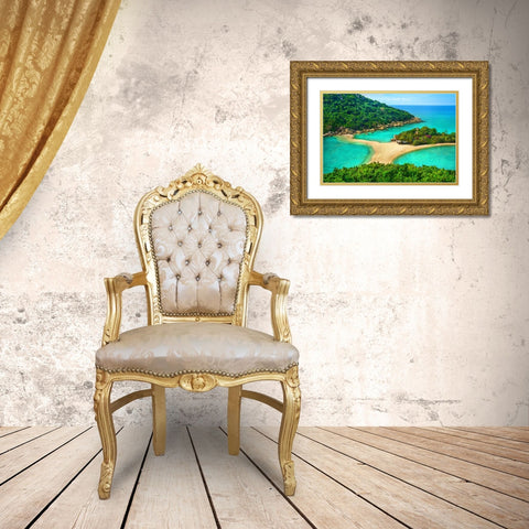 Thailand - Koh Nang Yuan - 422 Gold Ornate Wood Framed Art Print with Double Matting by Heine, Ben