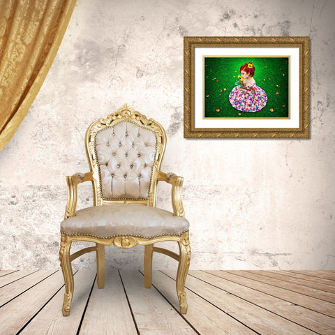 Waiting 2 Gold Ornate Wood Framed Art Print with Double Matting by Heine, Ben