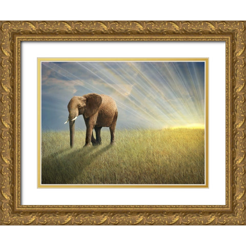 Walk With the Light Gold Ornate Wood Framed Art Print with Double Matting by Heine, Ben