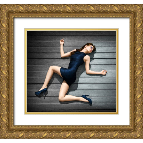 ZigZag Gold Ornate Wood Framed Art Print with Double Matting by Heine, Ben