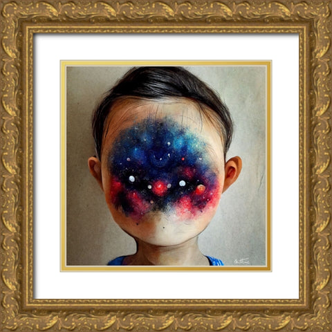 Astro Cruise 26 - Galaxy Face Gold Ornate Wood Framed Art Print with Double Matting by Heine, Ben