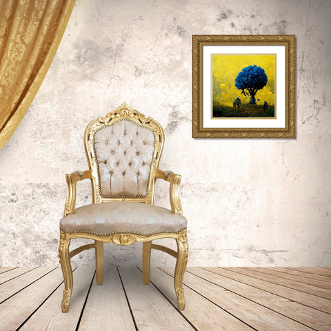 Astro Cruise 35 - The Blue Tree Gold Ornate Wood Framed Art Print with Double Matting by Heine, Ben