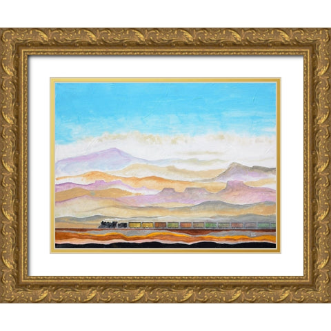 Goinâ€™ West Gold Ornate Wood Framed Art Print with Double Matting by Bell, Bill