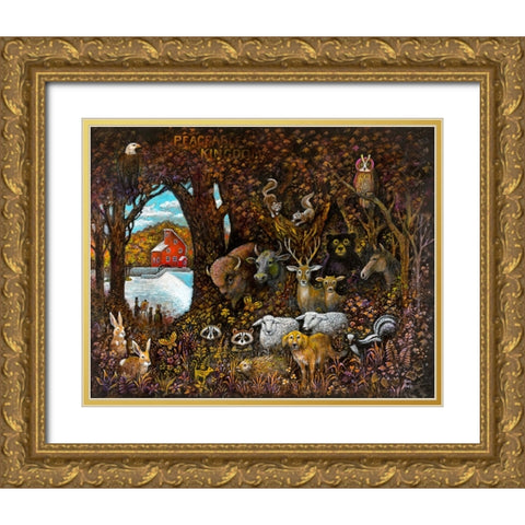 Peaceable Kingdom Gold Ornate Wood Framed Art Print with Double Matting by Bell, Bill