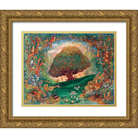 Tree of Knowledge 2 Gold Ornate Wood Framed Art Print with Double Matting by Bell, Bill