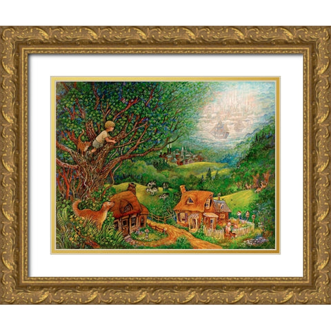 Far Away Gold Ornate Wood Framed Art Print with Double Matting by Bell, Bill
