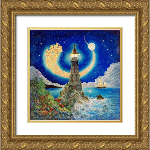 Angels Light Gold Ornate Wood Framed Art Print with Double Matting by Bell, Bill