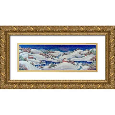 Long Snow Gold Ornate Wood Framed Art Print with Double Matting by Bell, Bill