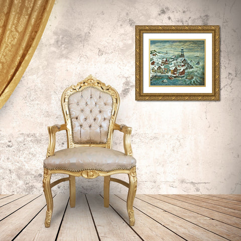 Northern Lights Gold Ornate Wood Framed Art Print with Double Matting by Bell, Bill