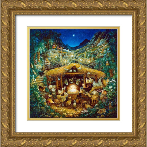 Silent Night Gold Ornate Wood Framed Art Print with Double Matting by Bell, Bill