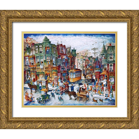 St. Lawrence Blvd (Montreal) Gold Ornate Wood Framed Art Print with Double Matting by Bell, Bill