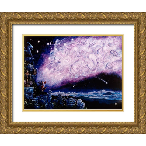 Starman  Gold Ornate Wood Framed Art Print with Double Matting by Bell, Bill