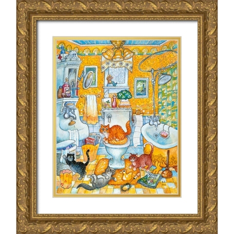 Mellow Yellow Gold Ornate Wood Framed Art Print with Double Matting by Bell, Bill