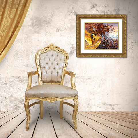 Fight For Freedom Gold Ornate Wood Framed Art Print with Double Matting by Bell, Bill