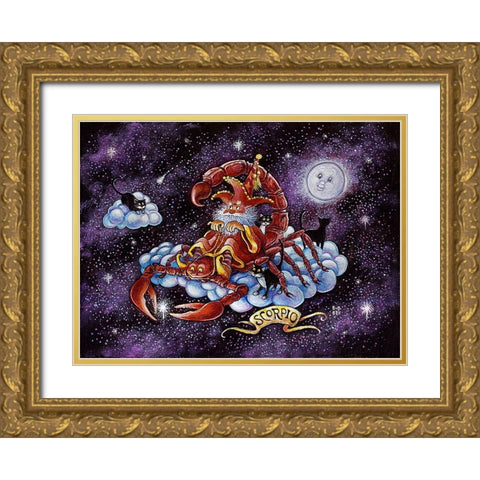 Scorpio Gold Ornate Wood Framed Art Print with Double Matting by Bell, Bill