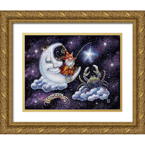 Cancer Gold Ornate Wood Framed Art Print with Double Matting by Bell, Bill