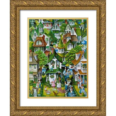 Suburban  Gold Ornate Wood Framed Art Print with Double Matting by Bell, Bill
