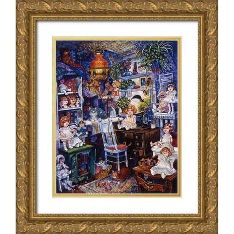 The Doll Room  Gold Ornate Wood Framed Art Print with Double Matting by Bell, Bill