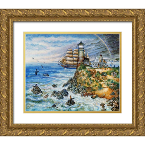 Morning Light Gold Ornate Wood Framed Art Print with Double Matting by Bell, Bill