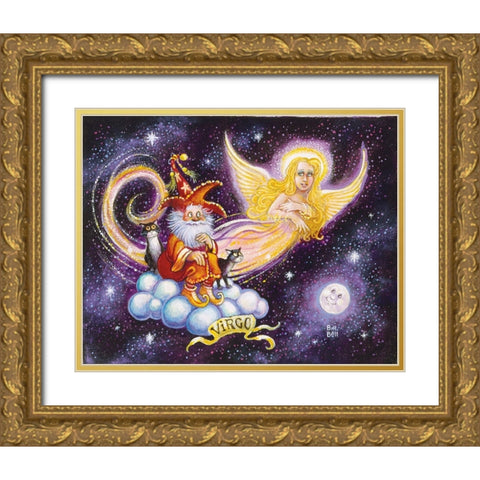 Virgo Gold Ornate Wood Framed Art Print with Double Matting by Bell, Bill