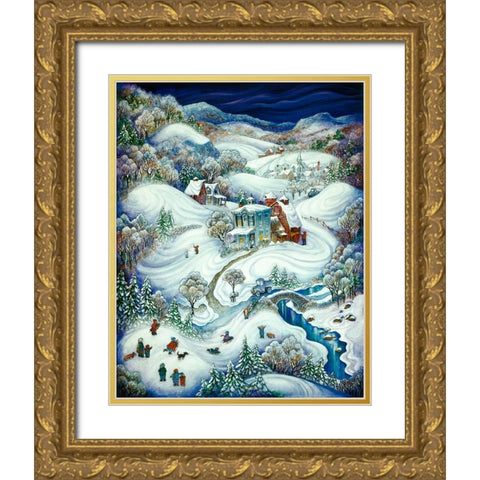 Robs House Gold Ornate Wood Framed Art Print with Double Matting by Bell, Bill