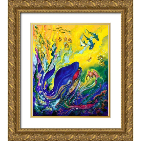Jonah Gold Ornate Wood Framed Art Print with Double Matting by Bell, Bill