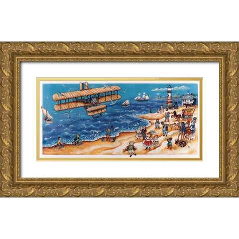Wright Flight Gold Ornate Wood Framed Art Print with Double Matting by Bell, Bill
