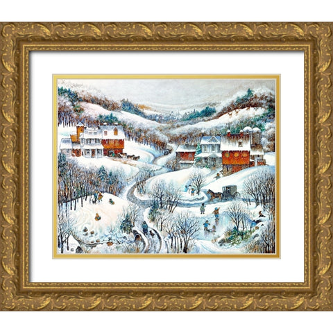 When Winter Comes Gold Ornate Wood Framed Art Print with Double Matting by Bell, Bill